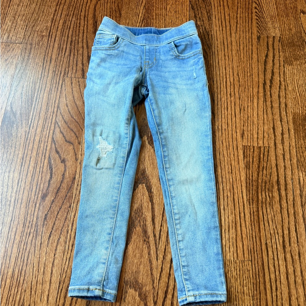 Cat & Jack Blue Slim-Fit Jeans with Distressed Accents - Size 4t